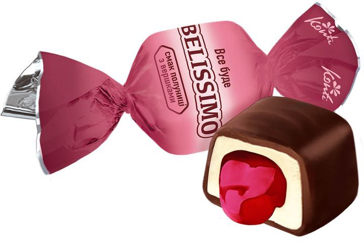 Цукерки Belissimo Конті смак полуниці з вершками 1кг